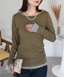 フェイクレイヤードロングTシャツ