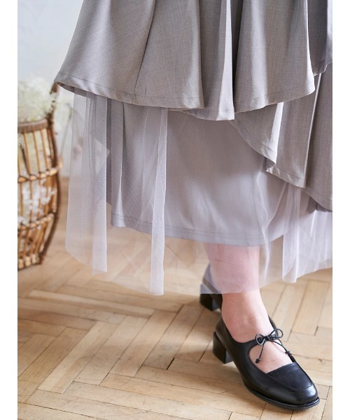 Re-J&SUPURE(リジェイアンドスプル)の「【大きいサイズ】【Kannaコラボ】プリーツ×チュールラッフルスカート(スカート・レディース・ブラック/グレー・XXXX-LARGE/XXX-LARGE/XX-LARGE)」の10枚目の写真
