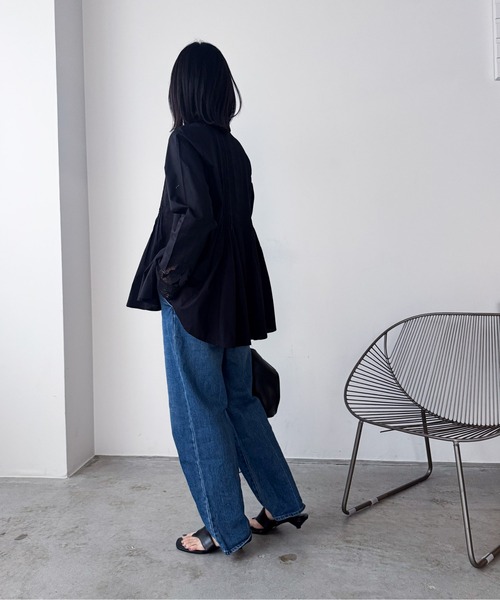 Pqran(クラン)の「カットワーク刺繍BL(シャツ/ブラウス・レディース・ブラック/オフホワイト・FREE)」の18枚目の写真