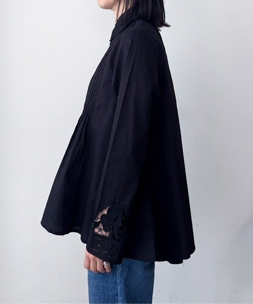 Pqran(クラン)の「カットワーク刺繍BL(シャツ/ブラウス・レディース・ブラック/オフホワイト・FREE)」の21枚目の写真