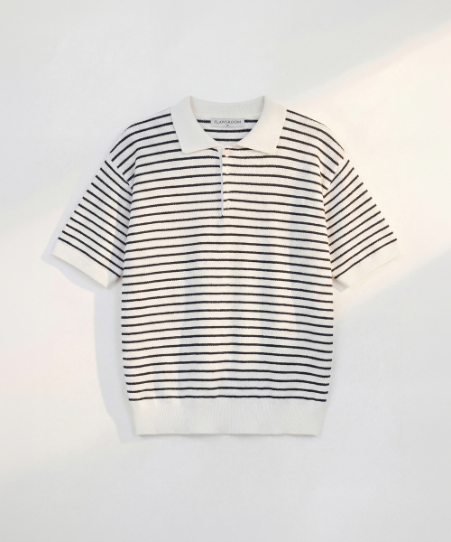 Pure Cotton воротник‑трикотаж полосатый айвори
