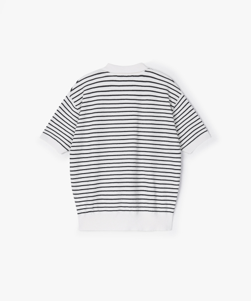 FLAWSROOM(フローズルーム)の「Pure Cotton Collar Knit STRIPE IVORY(ニット/セーター・メンズ・その他・SMALL/MEDIUM/LARGE)」の3枚目の写真