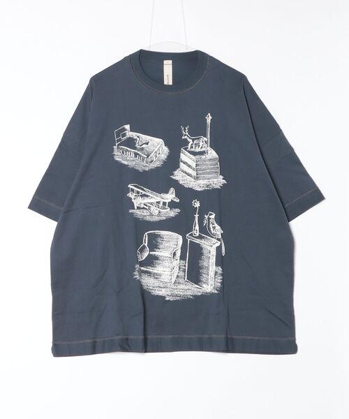 SHINYAKOZUKA（シンヤコヅカ）の「【SHINYAKOZUKA】 a zoo of a room（Tシャツ/カットソー・メンズ・チャコールグレー/ホワイト/ブラック・MEDIUM/SMALL）」の3枚目の写真