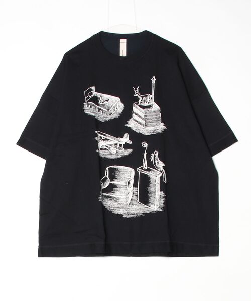 SHINYAKOZUKA（シンヤコヅカ）の「【SHINYAKOZUKA】 a zoo of a room（Tシャツ/カットソー・メンズ・チャコールグレー/ホワイト/ブラック・MEDIUM/SMALL）」の2枚目の写真