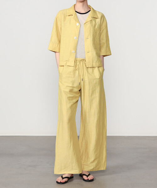 LE GLAZIK（ルグラジック）の「LE GLAZIK | リネンポリエステル エラスティックパンツ WOMEN（その他パンツ・レディース・ブラック/マスタード/グレー・36）」の4枚目の写真