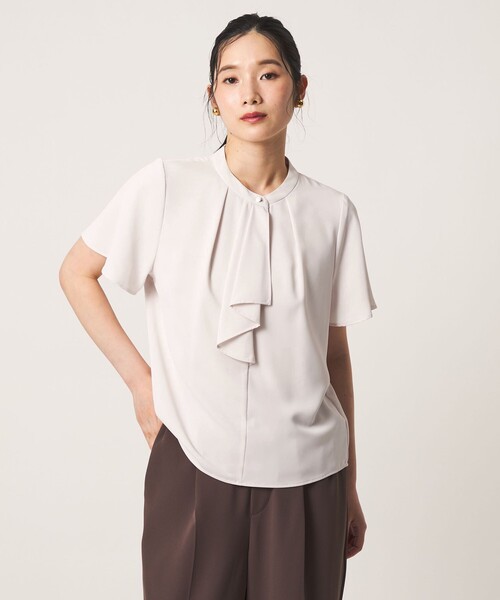A DAY IN THE LIFE UNITED ARROWS（アデイインザライフユナイテッドアローズ）の「フロントラッフル ショートスリーブブラウス ＜A DAY IN THE LIFE＞（シャツ/ブラウス・レディース・ライトピンク/ホワイト/その他1/その他2・FREE）」の3枚目の写真