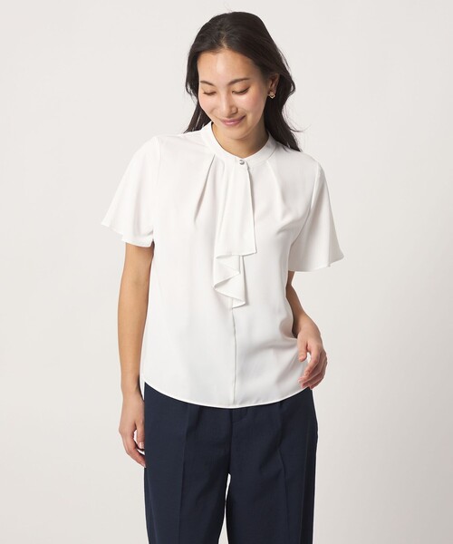 A DAY IN THE LIFE UNITED ARROWS（アデイインザライフユナイテッドアローズ）の「フロントラッフル ショートスリーブブラウス ＜A DAY IN THE LIFE＞（シャツ/ブラウス・レディース・ライトピンク/ホワイト/その他1/その他2・FREE）」の5枚目の写真