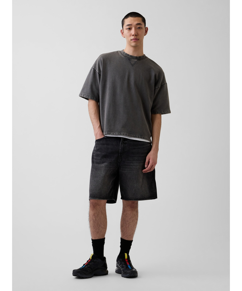 GAP(ギャップ)の「ヘビーウェイト フレンチテリー オーバーサイズ スウェットシャツ(スウェット・メンズ・アイボリー/ブラック/グリーン/ネイビー・XS/S/M/L/XL)」の7枚目の写真