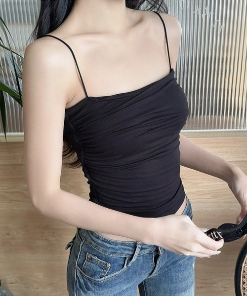 MASHIRO(マシロ)の「【MASHIRO】サイドギャザー カラー キャミトップ(MA/EKW152)(キャミソール・レディース・ホワイト/レッド/グレー/ブラック・FREE)」の15枚目の写真