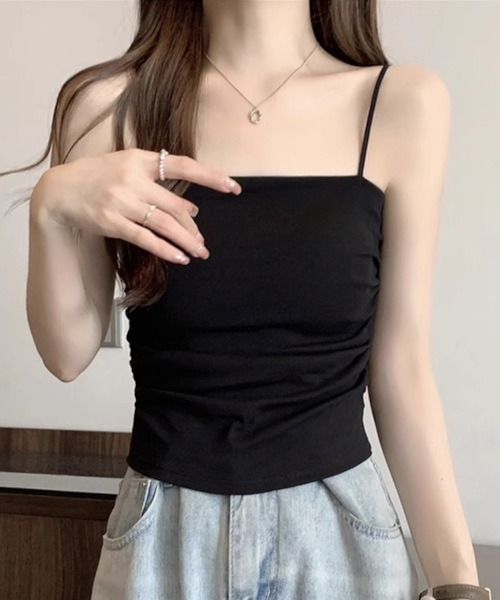 MASHIRO(マシロ)の「【MASHIRO】サイドギャザー カラー キャミトップ(MA/EKW152)(キャミソール・レディース・ホワイト/レッド/グレー/ブラック・FREE)」の19枚目の写真