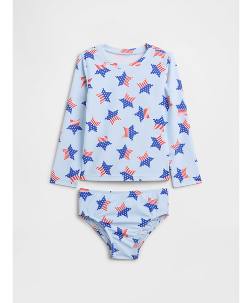 GAP(ギャップ)の「babyGap スイムウェア 2ピース ラッシュガード(水着・キッズ・ブルー・70cm/80cm/90cm/95cm/100cm/105cm/110cm)」の1枚目の写真