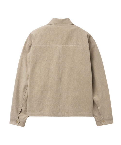 SPERONE(スペロネ)の「ピーチウォッシュドクロップシャツジャケット(ベージュ)(ライダースジャケット・メンズ・その他・1/2/3)」の3枚目の写真