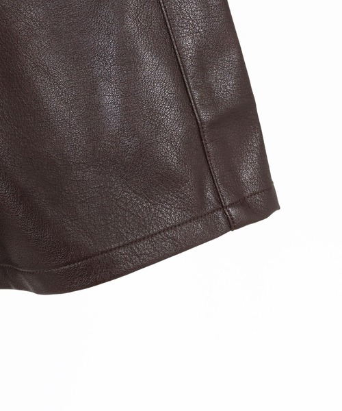 GLIMCLAP(グリムクラップ)の「mp14924- Synthetic Leather Shorts レザーショートパンツ(202-031-gls-cg)(その他パンツ・メンズ・ブラウン/ブラック系その他/ブラック/ブラウン系その他・S/M/L)」の9枚目の写真
