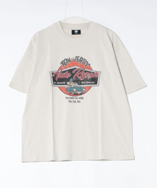 Tom&Jerry(トムアンドジェリー)の「【公式】トムとジェリー USEDLIKEサークル車Tシャツ(Tシャツ/カットソー・メンズ・スミクロ/アイボリー・M/L)」の4枚目の写真
