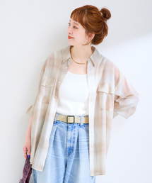 ウォッシャブル / ルーズシアーチェックWポケットシャツ