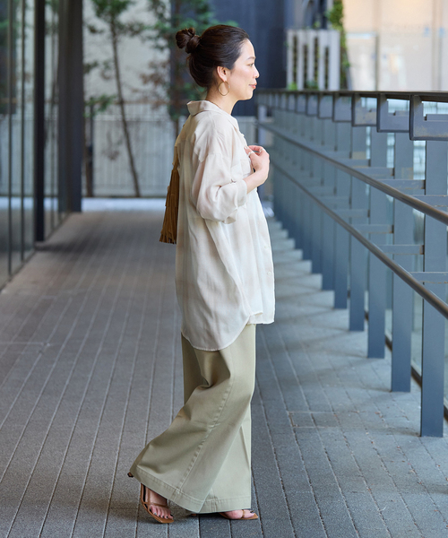 B.C STOCK（ベーセーストック）の「ウォッシャブル / ルーズシアーチェックWポケットシャツ（シャツ/ブラウス・レディース・ブラック/ベージュ・FREE）」の22枚目の写真