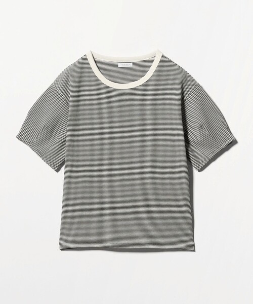 A DAY IN THE LIFE UNITED ARROWS(アデイインザライフユナイテッドアローズ)の「ワッフルボーダー タックスリーブTシャツ <A DAY IN THE LIFE>(Tシャツ/カットソー・レディース・ライトブルー/ケリーグリーン/ネイビー/ダークグレー・FREE)」の2枚目の写真