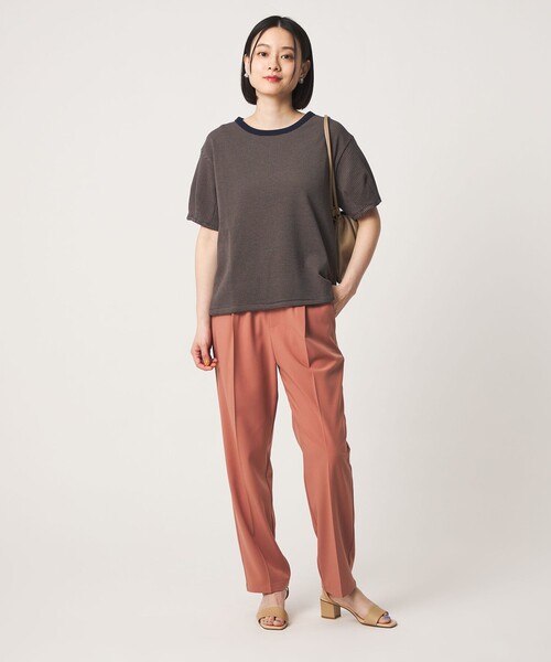 A DAY IN THE LIFE UNITED ARROWS(アデイインザライフユナイテッドアローズ)の「ワッフルボーダー タックスリーブTシャツ <A DAY IN THE LIFE>(Tシャツ/カットソー・レディース・ライトブルー/ケリーグリーン/ネイビー/ダークグレー・FREE)」の6枚目の写真