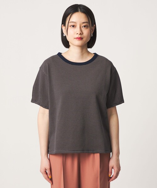 A DAY IN THE LIFE UNITED ARROWS(アデイインザライフユナイテッドアローズ)の「ワッフルボーダー タックスリーブTシャツ <A DAY IN THE LIFE>(Tシャツ/カットソー・レディース・ライトブルー/ケリーグリーン/ネイビー/ダークグレー・FREE)」の9枚目の写真