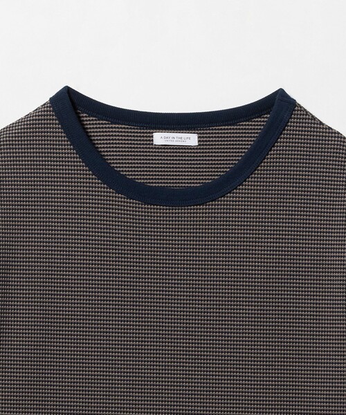 A DAY IN THE LIFE UNITED ARROWS(アデイインザライフユナイテッドアローズ)の「ワッフルボーダー タックスリーブTシャツ <A DAY IN THE LIFE>(Tシャツ/カットソー・レディース・ライトブルー/ケリーグリーン/ネイビー/ダークグレー・FREE)」の14枚目の写真