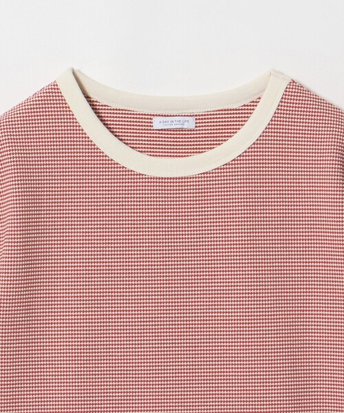A DAY IN THE LIFE UNITED ARROWS(アデイインザライフユナイテッドアローズ)の「ワッフルボーダー タックスリーブTシャツ <A DAY IN THE LIFE>(Tシャツ/カットソー・レディース・ライトブルー/ケリーグリーン/ネイビー/ダークグレー/ダークブラウン/オレンジ・FREE)」の19枚目の写真