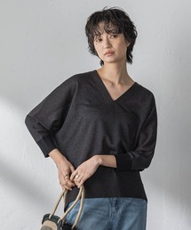 LEVITA配色Vネックドルマンニットプルオーバー