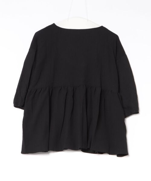 Mignonjour(ミニョンジュール)の「FReePLACe/半袖 フレア トップス X12814(Tシャツ/カットソー・レディース・ブラック/ホワイト・LARGE/MEDIUM)」の6枚目の写真