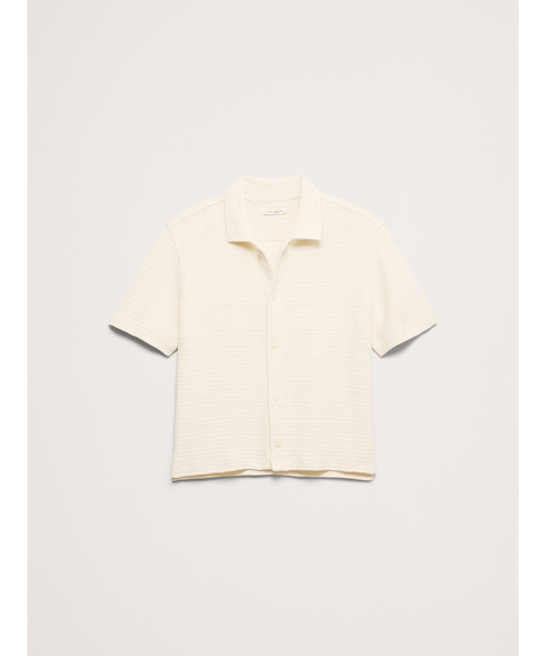 Banana Republic（バナナリパブリック）の「ニット ツイル リゾート シャツ（シャツ/ブラウス・メンズ・イエロー/アイボリー/ブラック・S/M/L/XL）」の8枚目の写真
