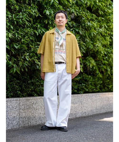 Banana Republic（バナナリパブリック）の「ニット ツイル リゾート シャツ（シャツ/ブラウス・メンズ・イエロー/アイボリー/ブラック・S/M/L/XL）」の5枚目の写真
