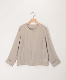 ノーカラージャケット ベージュ ショート丈 NOLLEY'S｜ノーリーズ（レディース）のノーカラージャケット（ベージュ