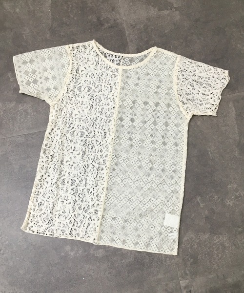 Gleam（グリーム）の「レース切替半袖プルオーバー（Tシャツ/カットソー・レディース・ブラック/アイボリー・F）」の16枚目の写真