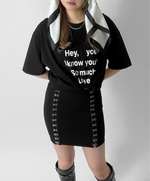 jiasecond.(ジアセカンド)の「【jiasecond.】ハートロゴTシャツ / トップス Tシャツ オーバー カジュアル ブラック レッド ホワイト ZOZOTOWN限定(Tシャツ/カットソー・レディース・レッド/ホワイト/ブラック・FREE)」の3枚目の写真
