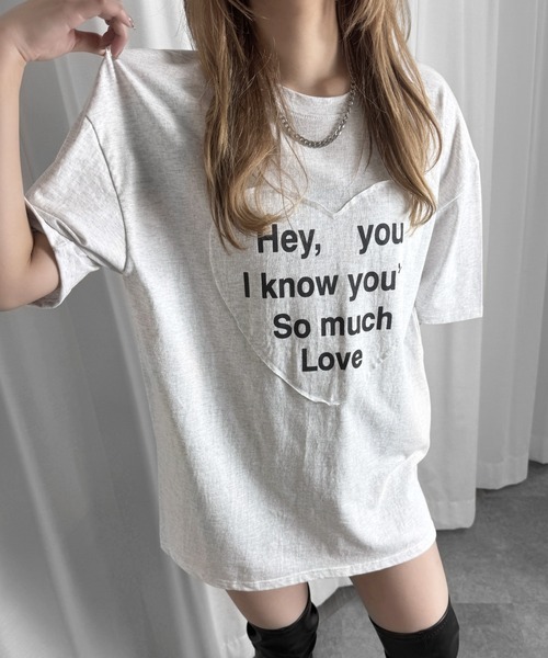 jiasecond.(ジアセカンド)の「【jiasecond.】ハートロゴTシャツ / トップス Tシャツ オーバー カジュアル ブラック レッド ホワイト ZOZOTOWN限定(Tシャツ/カットソー・レディース・レッド/ホワイト/ブラック・FREE)」の12枚目の写真