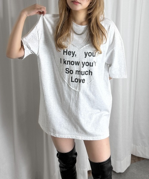 jiasecond.(ジアセカンド)の「【jiasecond.】ハートロゴTシャツ / トップス Tシャツ オーバー カジュアル ブラック レッド ホワイト ZOZOTOWN限定(Tシャツ/カットソー・レディース・レッド/ホワイト/ブラック・FREE)」の4枚目の写真