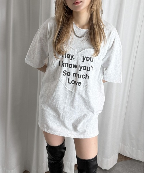 jiasecond.(ジアセカンド)の「【jiasecond.】ハートロゴTシャツ / トップス Tシャツ オーバー カジュアル ブラック レッド ホワイト ZOZOTOWN限定(Tシャツ/カットソー・レディース・レッド/ホワイト/ブラック・FREE)」の7枚目の写真