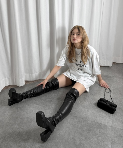 jiasecond.(ジアセカンド)の「【jiasecond.】ハートロゴTシャツ / トップス Tシャツ オーバー カジュアル ブラック レッド ホワイト ZOZOTOWN限定(Tシャツ/カットソー・レディース・レッド/ホワイト/ブラック・FREE)」の13枚目の写真