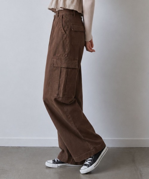 Human 2nd Occasion(ヒューマンセカンドオケージョン)の「大人のハイウエスト ストレート カーゴパンツ(カーゴパンツ・レディース・ブラウン/ナチュラル・M)」の13枚目の写真