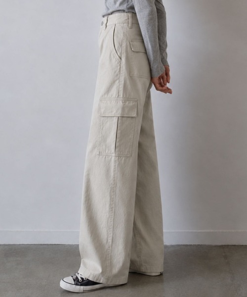 Human 2nd Occasion(ヒューマンセカンドオケージョン)の「大人のハイウエスト ストレート カーゴパンツ(カーゴパンツ・レディース・ブラウン/ナチュラル・M)」の5枚目の写真
