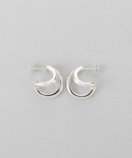 COCOSHNIK ONKITSCH(ココシュニックオンキッチュ)の「シルバー アシンメトリーフープピアス(ピアス(両耳用)・レディース・クリア・00)」の7枚目の写真