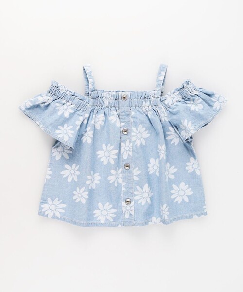 EDWIN(エドウィン)の「【Ou? by EDWIN】肩あきデニムトップス(その他トップス・キッズ・サックスブルー/ブルー・140/110/120/90/150/100/130)」の3枚目の写真