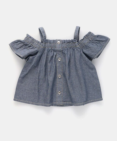 EDWIN(エドウィン)の「【Ou? by EDWIN】肩あきデニムトップス(その他トップス・キッズ・サックスブルー/ブルー・140/110/120/90/150/100/130)」の9枚目の写真
