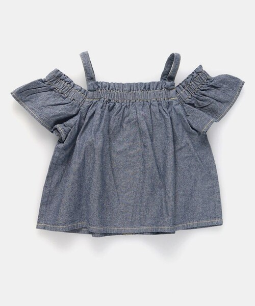 EDWIN(エドウィン)の「【Ou? by EDWIN】肩あきデニムトップス(その他トップス・キッズ・サックスブルー/ブルー・140/110/120/90/150/100/130)」の18枚目の写真