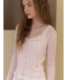 [2nd] Loana strap knit cardigan (pink)