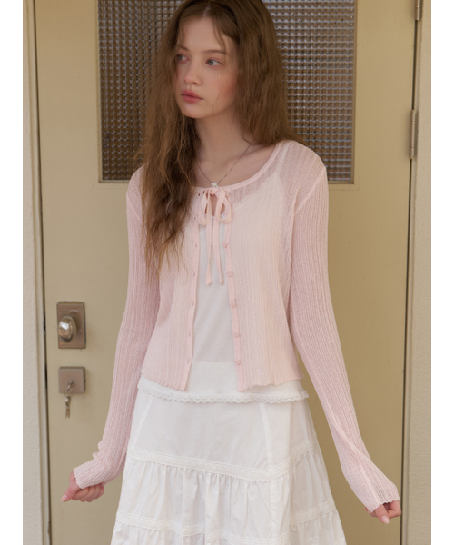 RE_L（リエル）の「[2nd] Loana strap knit cardigan (pink)（カーディガン/ボレロ・レディース・その他・FREE）」の3枚目の写真