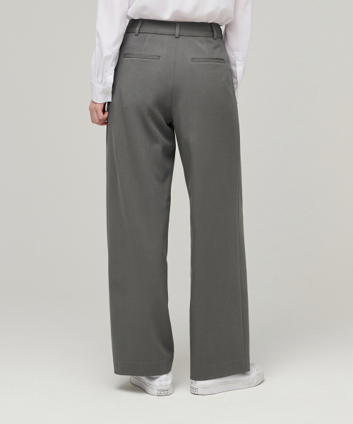MUSINSA STANDARD WOMAN（ムシンサスタンダードウーマン）の「ウィメンズウエストバンドレスワイドスラックス[ウォームグレー]（スラックス・レディース・その他・25/30/29/28/27/24）」の2枚目の写真