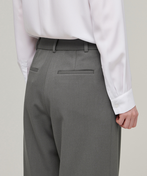 MUSINSA STANDARD WOMAN（ムシンサスタンダードウーマン）の「ウィメンズウエストバンドレスワイドスラックス[ウォームグレー]（スラックス・レディース・その他・25/30/29/28/27/24）」の6枚目の写真