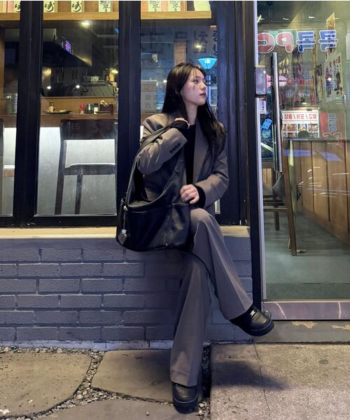 MUSINSA STANDARD WOMAN（ムシンサスタンダードウーマン）の「ウィメンズウエストバンドレスワイドスラックス[ウォームグレー]（スラックス・レディース・その他・25/30/29/28/27/24）」の7枚目の写真