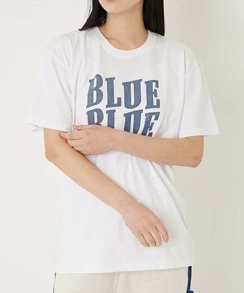 BLUE BLUE（ブルーブルー）の「STEP BLUE BLUE ショートスリーブTシャツ（Tシャツ/カットソー・メンズ・ホワイト/ネイビー・M/S/L/XL）」の5枚目の写真