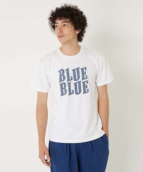 BLUE BLUE（ブルーブルー）の「STEP BLUE BLUE ショートスリーブTシャツ（Tシャツ/カットソー・メンズ・ホワイト/ネイビー・M/S/L/XL）」の3枚目の写真