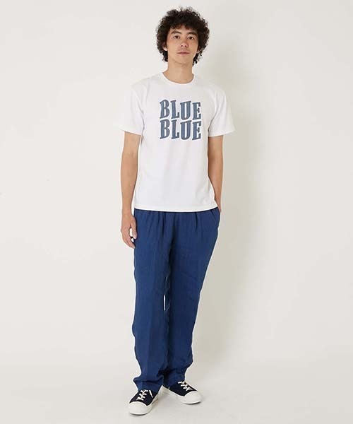 BLUE BLUE（ブルーブルー）の「STEP BLUE BLUE ショートスリーブTシャツ（Tシャツ/カットソー・メンズ・ホワイト/ネイビー・M/S/L/XL）」の4枚目の写真